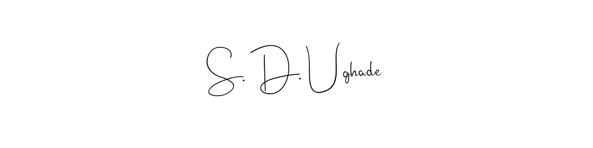 This is the best signature style for the S. D. Ughade name. Also you like these signature font (Andilay-7BmLP). Mix name signature. S. D. Ughade signature style 4 images and pictures png