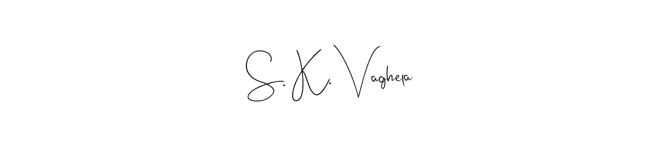 The best way (Andilay-7BmLP) to make a short signature is to pick only two or three words in your name. The name S. K. Vaghela include a total of six letters. For converting this name. S. K. Vaghela signature style 4 images and pictures png