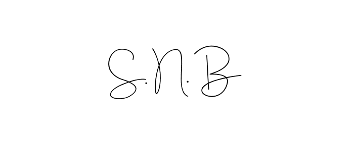 Also You can easily find your signature by using the search form. We will create S. N. B name handwritten signature images for you free of cost using Andilay-7BmLP sign style. S. N. B signature style 4 images and pictures png