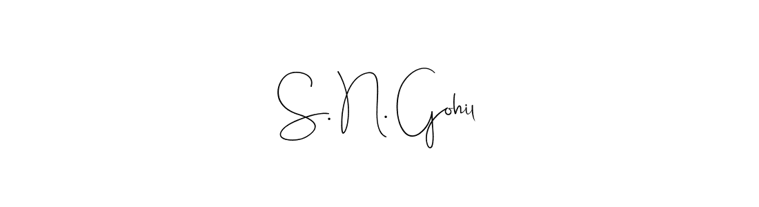 This is the best signature style for the S. N. Gohil name. Also you like these signature font (Andilay-7BmLP). Mix name signature. S. N. Gohil signature style 4 images and pictures png