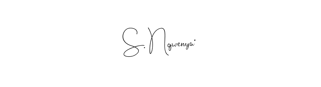 Make a beautiful signature design for name S. Ngwenya*. With this signature (Andilay-7BmLP) style, you can create a handwritten signature for free. S. Ngwenya* signature style 4 images and pictures png