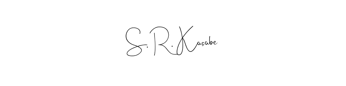 Use a signature maker to create a handwritten signature online. With this signature software, you can design (Andilay-7BmLP) your own signature for name S. R. Kasabe. S. R. Kasabe signature style 4 images and pictures png