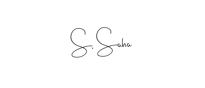 How to make S. Saha name signature. Use Andilay-7BmLP style for creating short signs online. This is the latest handwritten sign. S. Saha signature style 4 images and pictures png