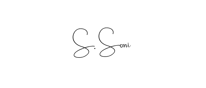 Similarly Andilay-7BmLP is the best handwritten signature design. Signature creator online .You can use it as an online autograph creator for name S. Soni. S. Soni signature style 4 images and pictures png