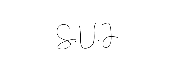 Make a beautiful signature design for name S. U. J. With this signature (Andilay-7BmLP) style, you can create a handwritten signature for free. S. U. J signature style 4 images and pictures png