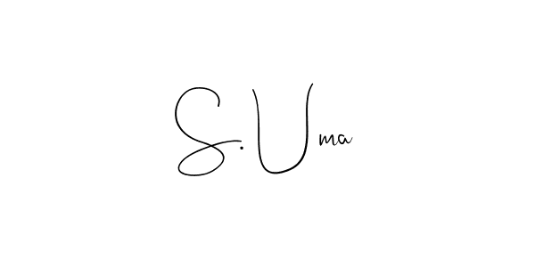 How to make S. Uma name signature. Use Andilay-7BmLP style for creating short signs online. This is the latest handwritten sign. S. Uma signature style 4 images and pictures png