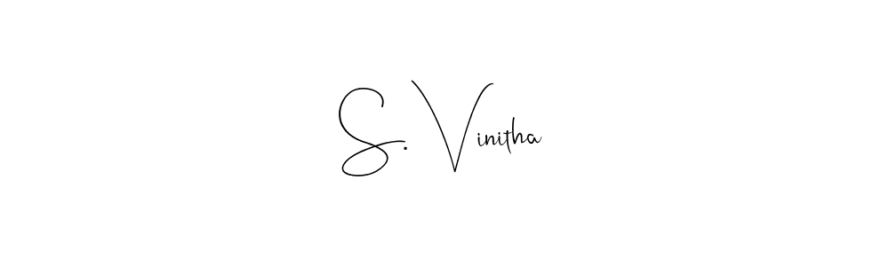 Make a beautiful signature design for name S. Vinitha. With this signature (Andilay-7BmLP) style, you can create a handwritten signature for free. S. Vinitha signature style 4 images and pictures png