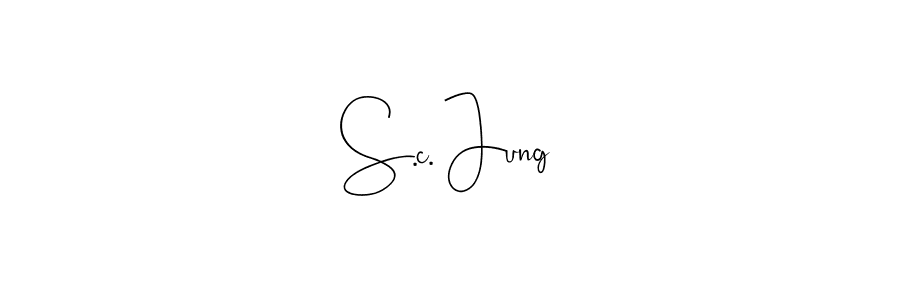 Also You can easily find your signature by using the search form. We will create S.c. Jung name handwritten signature images for you free of cost using Andilay-7BmLP sign style. S.c. Jung signature style 4 images and pictures png