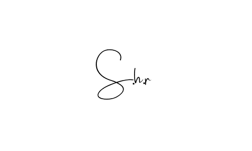 if you are searching for the best signature style for your name S.h.r. so please give up your signature search. here we have designed multiple signature styles  using Andilay-7BmLP. S.h.r signature style 4 images and pictures png