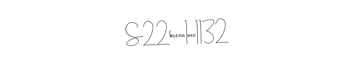 The best way (Andilay-7BmLP) to make a short signature is to pick only two or three words in your name. The name S22bseen1mo1132 include a total of six letters. For converting this name. S22bseen1mo1132 signature style 4 images and pictures png