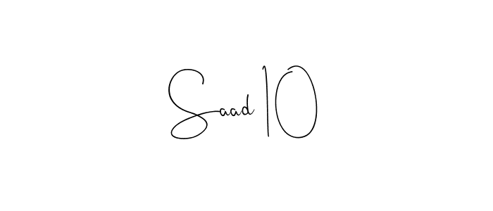 Make a beautiful signature design for name Saad 10. With this signature (Andilay-7BmLP) style, you can create a handwritten signature for free. Saad 10 signature style 4 images and pictures png