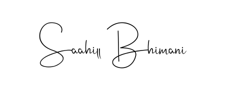A classic penmanship look for Saahill Bhimani. The Andilay-7BmLP font brings timeless elegance and confidence to every signed document. Saahill Bhimani signature style 4 images and pictures png