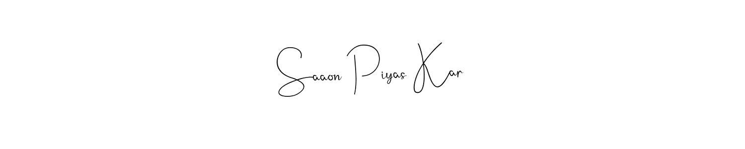 Design your own signature with our free online signature maker. With this signature software, you can create a handwritten (Andilay-7BmLP) signature for name Saaon Piyas Kar. Saaon Piyas Kar signature style 4 images and pictures png