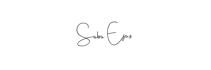 Also You can easily find your signature by using the search form. We will create Saba Ejaz name handwritten signature images for you free of cost using Andilay-7BmLP sign style. Saba Ejaz signature style 4 images and pictures png