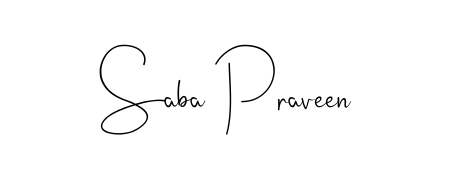 A dynamic signature style for Saba Praveen using Andilay-7BmLP script. Designed to look authentic, handwritten, and professional. Saba Praveen signature style 4 images and pictures png