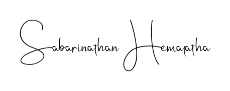 Master the art of signing with Sabarinathan Hemalatha written in fluent Andilay-7BmLP script. A great template to practice and refine your handwriting. Sabarinathan Hemalatha signature style 4 images and pictures png