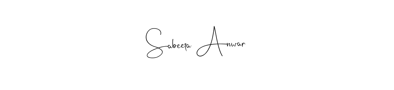 Andilay-7BmLP is a professional signature style that is perfect for those who want to add a touch of class to their signature. It is also a great choice for those who want to make their signature more unique. Get Sabeeta Anwar name to fancy signature for free. Sabeeta Anwar signature style 4 images and pictures png
