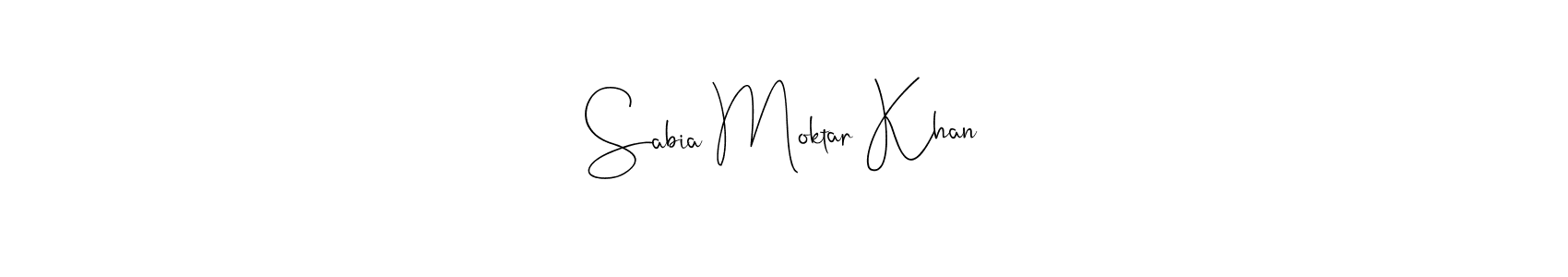 Also we have Sabia Moktar Khan name is the best signature style. Create professional handwritten signature collection using Andilay-7BmLP autograph style. Sabia Moktar Khan signature style 4 images and pictures png