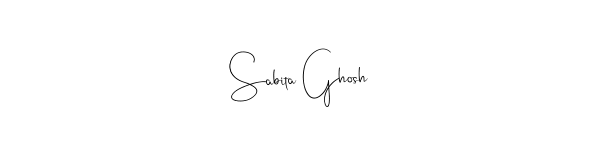 How to make Sabita Ghosh name signature. Use Andilay-7BmLP style for creating short signs online. This is the latest handwritten sign. Sabita Ghosh signature style 4 images and pictures png