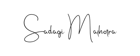 A sleek calligraphic signature for name Sadagi Malhotra utilizing Andilay-7BmLP styling. Great for adding personal signatures to photos and art. Sadagi Malhotra signature style 4 images and pictures png