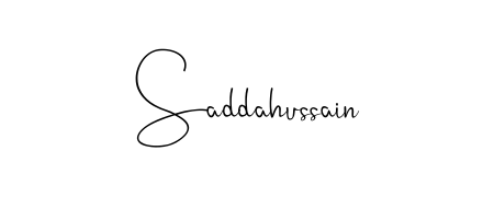 Try this chic Saddahussain handwritten sign style. Using Andilay-7BmLP font elements, it gives your name a sleek, memorable identity. Saddahussain signature style 4 images and pictures png