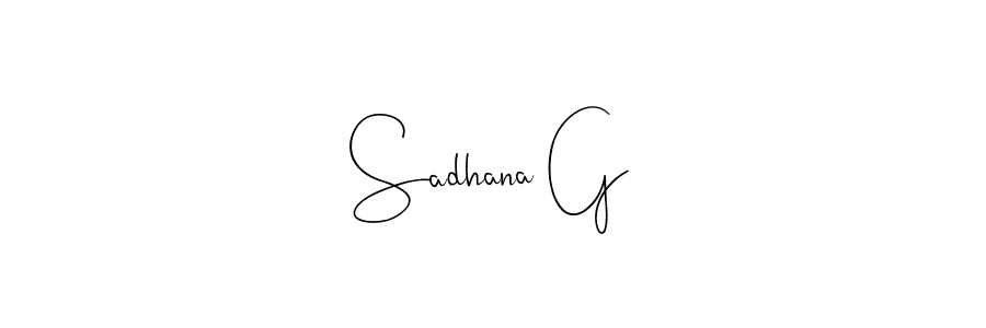 Create a beautiful signature design for name Sadhana G. With this signature (Andilay-7BmLP) fonts, you can make a handwritten signature for free. Sadhana G signature style 4 images and pictures png