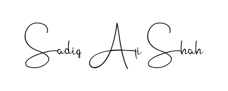 A timeless handwritten aesthetic for Sadiq Ali Shah. The Andilay-7BmLP font gives your signature a handcrafted feel with natural curves. Sadiq Ali Shah signature style 4 images and pictures png