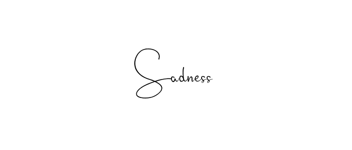 How to make Sadness signature? Andilay-7BmLP is a professional autograph style. Create handwritten signature for Sadness name. Sadness signature style 4 images and pictures png