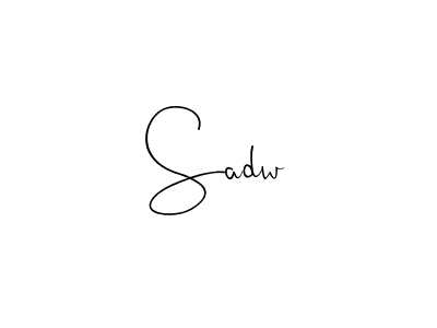 How to make Sadw name signature. Use Andilay-7BmLP style for creating short signs online. This is the latest handwritten sign. Sadw signature style 4 images and pictures png