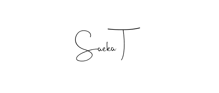 Make a beautiful signature design for name Saeka T. Use this online signature maker to create a handwritten signature for free. Saeka T signature style 4 images and pictures png