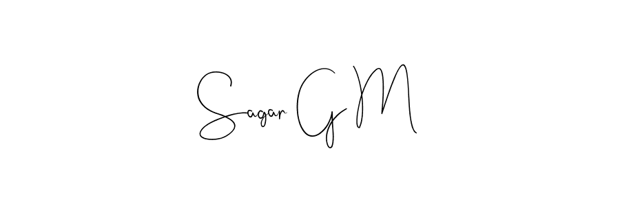 if you are searching for the best signature style for your name Sagar G M. so please give up your signature search. here we have designed multiple signature styles  using Andilay-7BmLP. Sagar G M signature style 4 images and pictures png