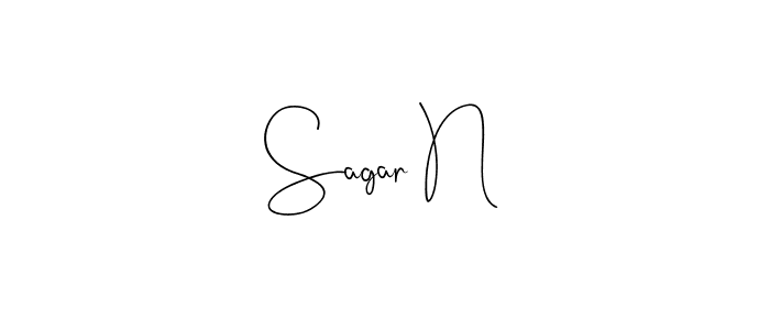 Use a signature maker to create a handwritten signature online. With this signature software, you can design (Andilay-7BmLP) your own signature for name Sagar N. Sagar N signature style 4 images and pictures png