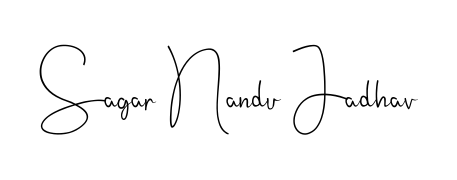 Create a personalized artistic stamp with Sagar Nandu Jadhav in Andilay-7BmLP font. Perfect for visual artists, designers, and influencers. Sagar Nandu Jadhav signature style 4 images and pictures png