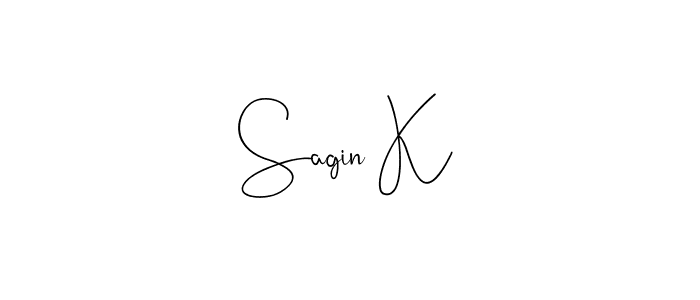 Make a beautiful signature design for name Sagin K. With this signature (Andilay-7BmLP) style, you can create a handwritten signature for free. Sagin K signature style 4 images and pictures png