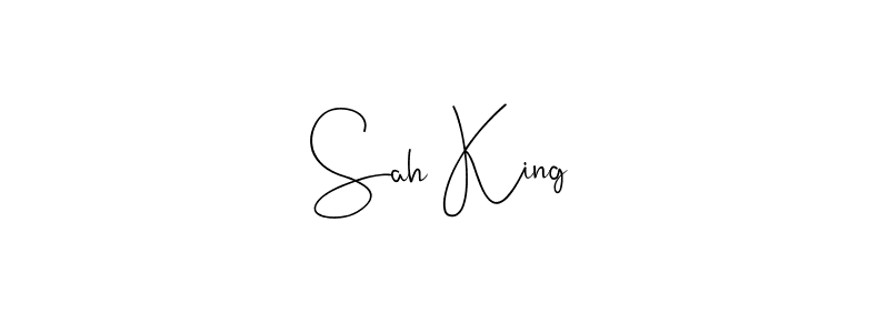 How to make Sah King name signature. Use Andilay-7BmLP style for creating short signs online. This is the latest handwritten sign. Sah King signature style 4 images and pictures png