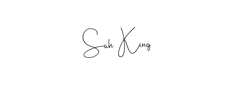 if you are searching for the best signature style for your name Sah King. so please give up your signature search. here we have designed multiple signature styles  using Andilay-7BmLP. Sah King signature style 4 images and pictures png
