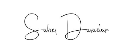 Create an unforgettable impression when signing with Sahel Dafadar name styled in Andilay-7BmLP typography. 100% free online generator. Sahel Dafadar signature style 4 images and pictures png