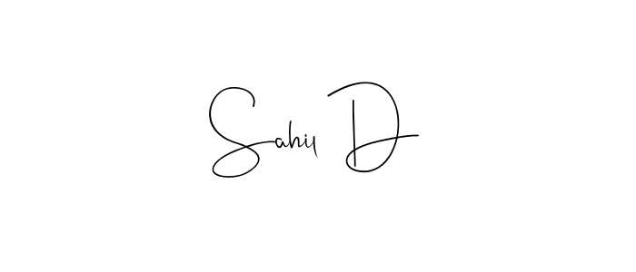 Similarly Andilay-7BmLP is the best handwritten signature design. Signature creator online .You can use it as an online autograph creator for name Sahil D. Sahil D signature style 4 images and pictures png