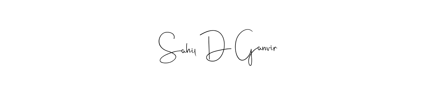 Make a short Sahil D Ganvir signature style. Manage your documents anywhere anytime using Andilay-7BmLP. Create and add eSignatures, submit forms, share and send files easily. Sahil D Ganvir signature style 4 images and pictures png