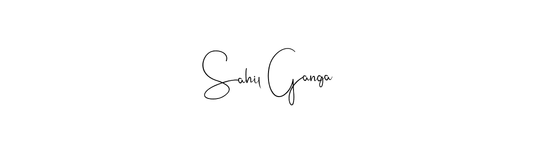 if you are searching for the best signature style for your name Sahil Ganga. so please give up your signature search. here we have designed multiple signature styles  using Andilay-7BmLP. Sahil Ganga signature style 4 images and pictures png