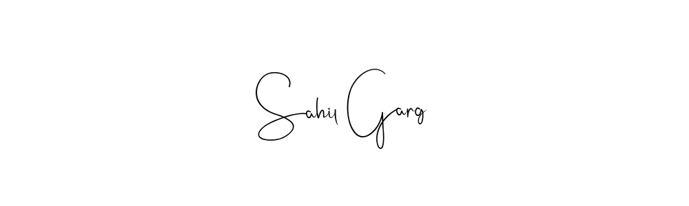 How to make Sahil Garg name signature. Use Andilay-7BmLP style for creating short signs online. This is the latest handwritten sign. Sahil Garg signature style 4 images and pictures png