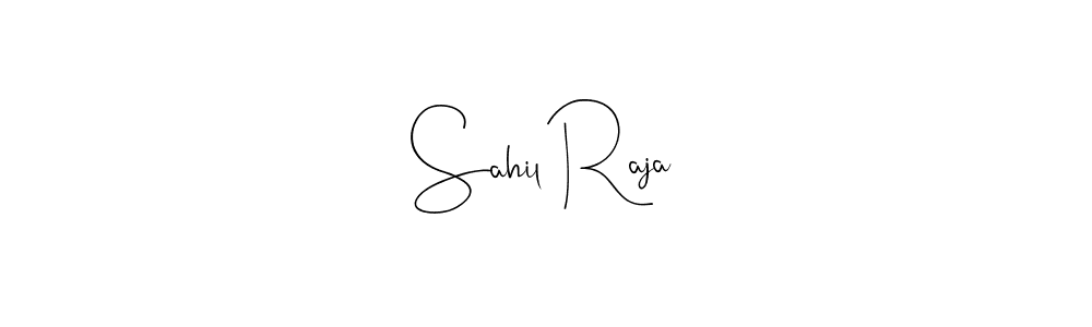 Make a beautiful signature design for name Sahil Raja. With this signature (Andilay-7BmLP) style, you can create a handwritten signature for free. Sahil Raja signature style 4 images and pictures png