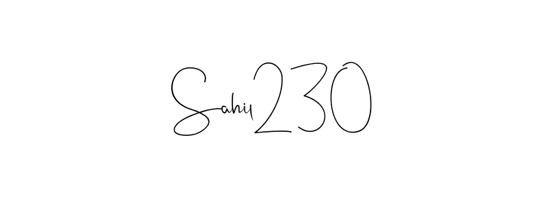 This is the best signature style for the Sahil230 name. Also you like these signature font (Andilay-7BmLP). Mix name signature. Sahil230 signature style 4 images and pictures png