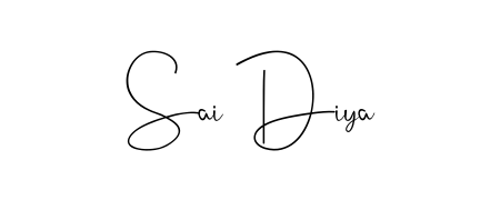 Use a signature maker to create a handwritten signature online. With this signature software, you can design (Andilay-7BmLP) your own signature for name Sai Diya. Sai Diya signature style 4 images and pictures png