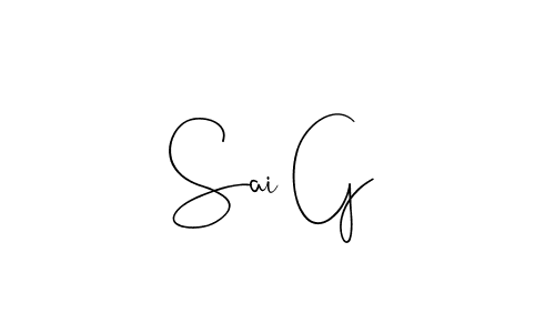 if you are searching for the best signature style for your name Sai G. so please give up your signature search. here we have designed multiple signature styles  using Andilay-7BmLP. Sai G signature style 4 images and pictures png