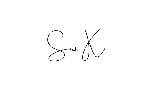 How to make Sai K name signature. Use Andilay-7BmLP style for creating short signs online. This is the latest handwritten sign. Sai K signature style 4 images and pictures png