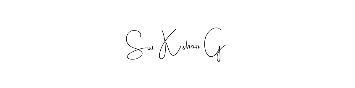 Andilay-7BmLP is a professional signature style that is perfect for those who want to add a touch of class to their signature. It is also a great choice for those who want to make their signature more unique. Get Sai Kishan G name to fancy signature for free. Sai Kishan G signature style 4 images and pictures png