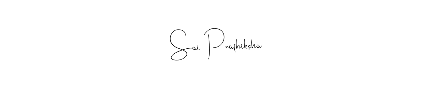 How to make Sai Prathiksha name signature. Use Andilay-7BmLP style for creating short signs online. This is the latest handwritten sign. Sai Prathiksha signature style 4 images and pictures png