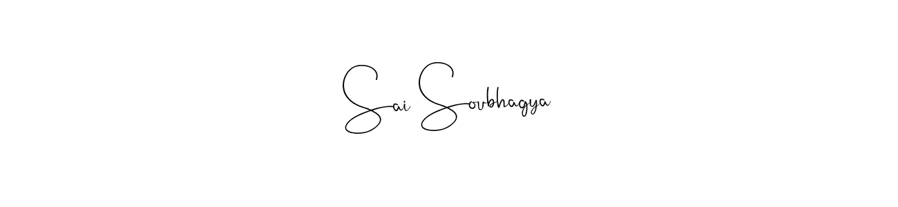 if you are searching for the best signature style for your name Sai Soubhagya. so please give up your signature search. here we have designed multiple signature styles  using Andilay-7BmLP. Sai Soubhagya signature style 4 images and pictures png