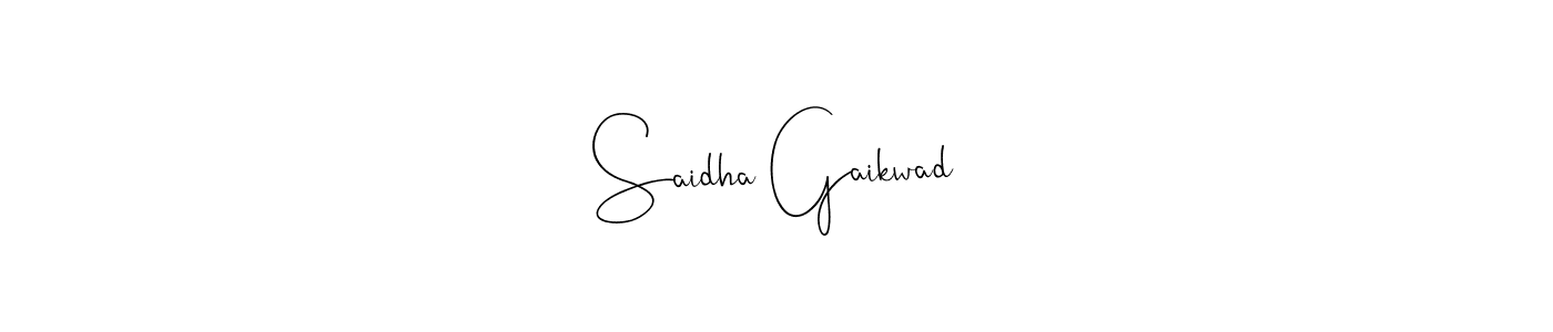 The best way (Andilay-7BmLP) to make a short signature is to pick only two or three words in your name. The name Saidha Gaikwad include a total of six letters. For converting this name. Saidha Gaikwad signature style 4 images and pictures png